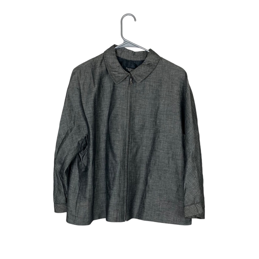 Talbots linen full zip blazer jacket size 16 petite